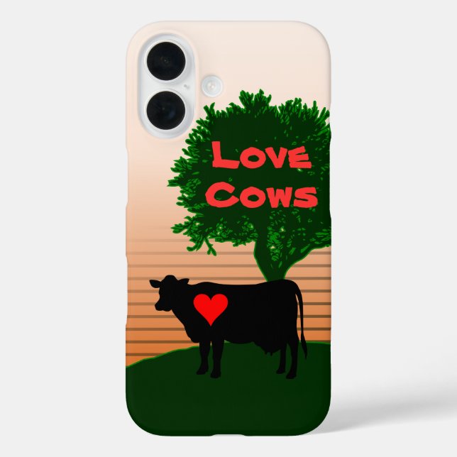 Love Cows- Cow Silhouette with Lone Tree Case-Mate iPhone Case (Back)