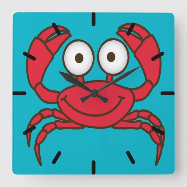 Love Crab Square Wall Clock (Front)