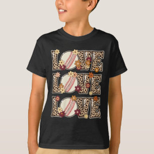 Love Cricket Lover Outfit Women Teen Girls Kids Cu T-Shirt