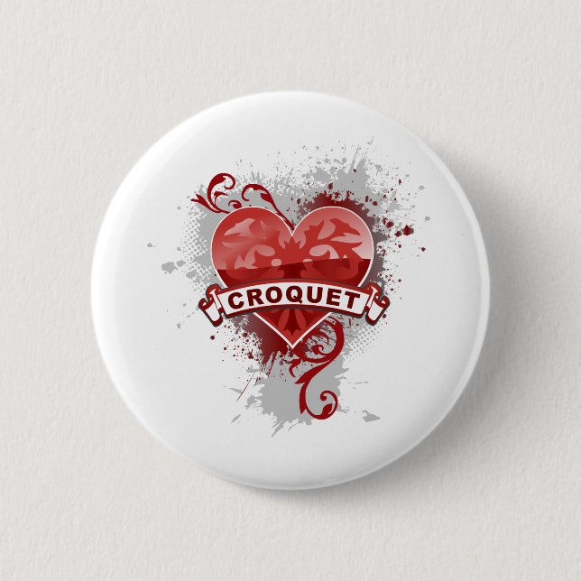 Love Croquet 2 Inch Round Button (Front)