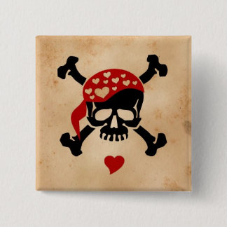 Love & Crossbones 2 Inch Square Button