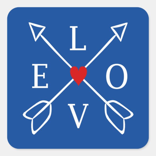 Love Crossed Arrows  Classic Round Sticker (Front)