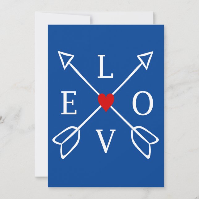Love Crossed Arrows Invitation (Front)
