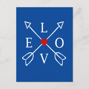 Love Crossed Arrows Postcard