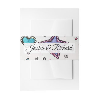 Love & Crystal Wedding Invitation Belly Bands  Invitation Belly Band