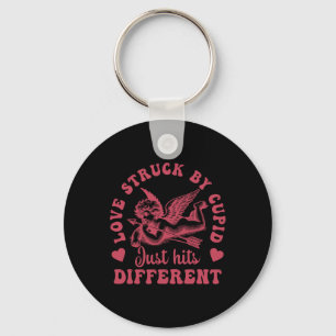 Love Cupid Struck By Just Hits Different Valentine Keychain