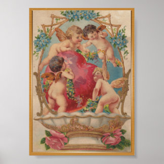 Love cupid vintage poster