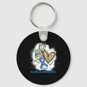 Love Cure Bleached Alopecia Awareness Keychain