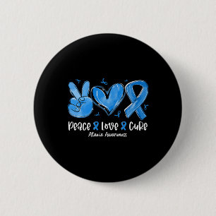 Love Cure Blue Ribbon Ataxia Awareness  2 Inch Round Button