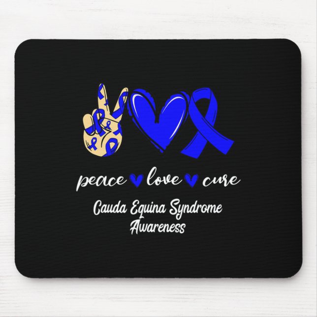 Love Cure Cauda Equina Syndrome Blue Awareness  Mouse Pad (Front)