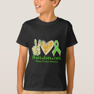 Love Cure Green Ribbon Kidney Disease Awareness 1  T-Shirt