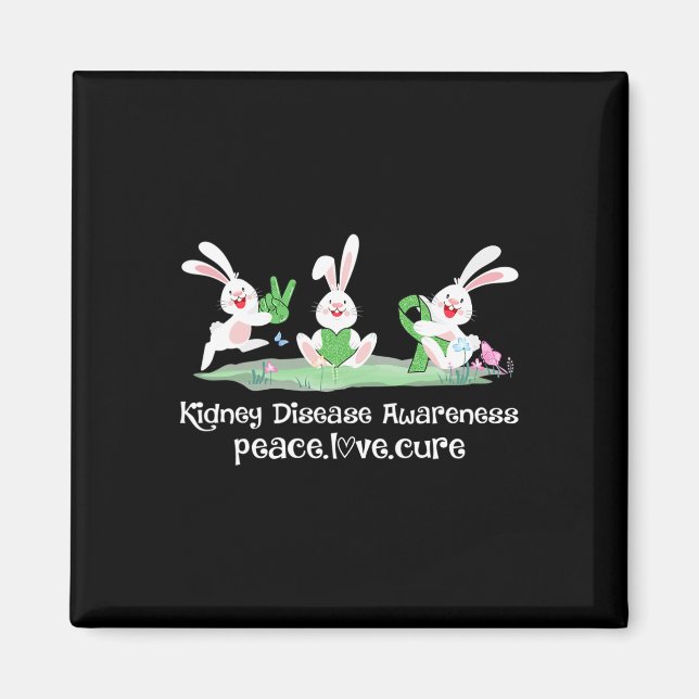 Love Cure Green Ribbon Kidney Disease Awareness Ea Magnet (Front)