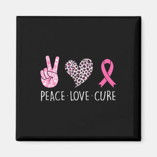 Love Cure Heart Pink Ribbon Breast Cancer Awarenes Magnet