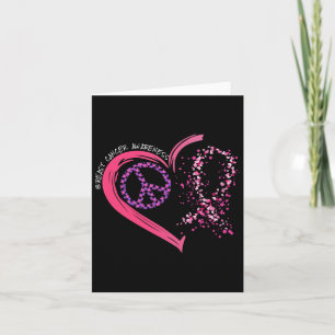 Love Cure Hearted Pink Ribbon Breast Cancer Awaren Card