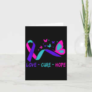 Love Cure Hope Cervical Cancer Warrior Butterfly R Card