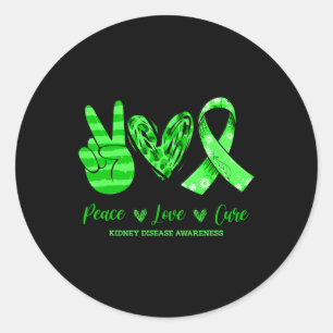 Love Cure Kidney Disease Awareness 3  Classic Round Sticker