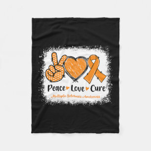 Love Cure Multiple Sclerosis Ms Awareness Orange  Fleece Blanket