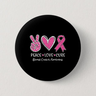 Love Cure Pink Ribbon Breast Cancer Awareness Wome 2 Inch Round Button