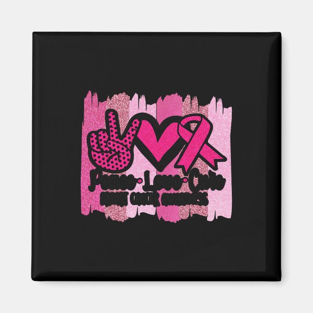 Love Cure Pink Ribbon Cancer Breast Awareness 2  Magnet (Front)