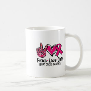 Love Cure Pink Ribbon Cancer Breast Awareness 3 Coffee Mug