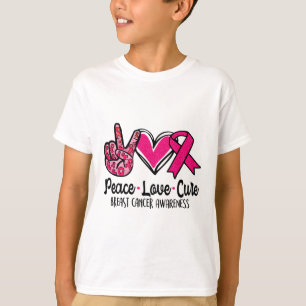 Love Cure Pink Ribbon Cancer Breast Awareness 3 T-Shirt