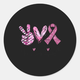 Love Cure Pink Ribbon Cancer Breast Awareness  Classic Round Sticker