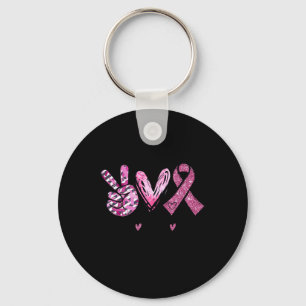Love Cure Pink Ribbon Cancer Breast Awareness  Keychain