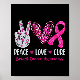 Love Cure Pink Ribbonbreast Cancer Awareness  Poster