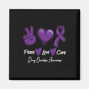 Love Cure Purple Drug Overdose Awareness Magnet