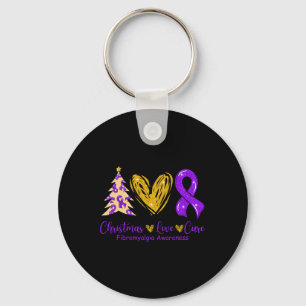 Love Cure Purple Ribbon Fibromyalgia Awareness 1 Keychain