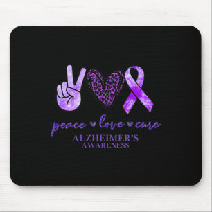Love Cure Ribbon Leopard Alzheimerheimer Brain Awa Mouse Pad