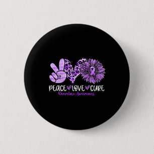Love Cure Sunflower Leopard Overdose Awareness 2 Inch Round Button