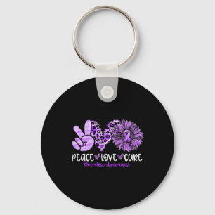 Love Cure Sunflower Leopard Overdose Awareness Keychain