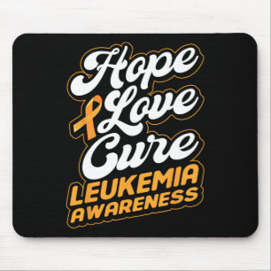 Love Cure Support Leukaemia Awareness Ribbon Mouse Pad