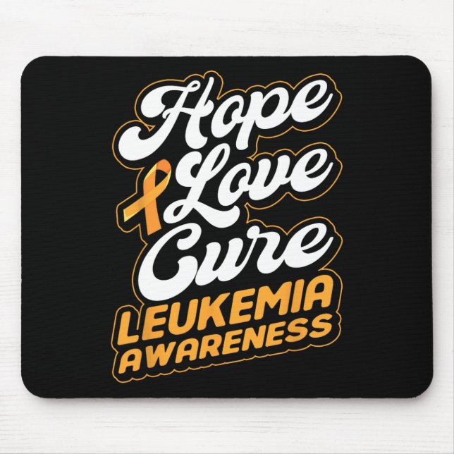 Love Cure Support Leukaemia Awareness Ribbon  Mouse Pad (Front)
