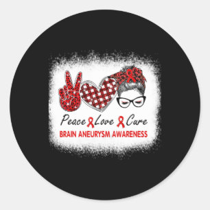 Love Cure Women Brain Aneurysm Awareness Classic Round Sticker