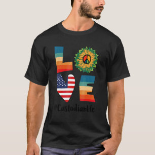 Love Custodianlife Handyman Janitor Facility Manag T-Shirt