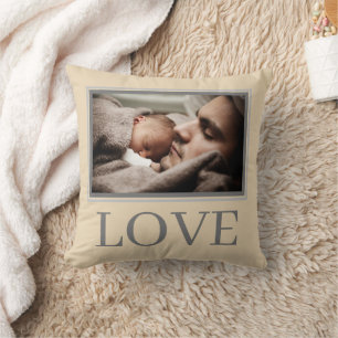 LOVE Custom Baby Photo Kids Nursery Throw Pillow