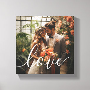 'Love' Custom couple photo Canvas Print