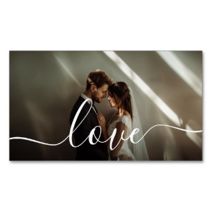 'Love' Custom couple photo Magnetic Business Card