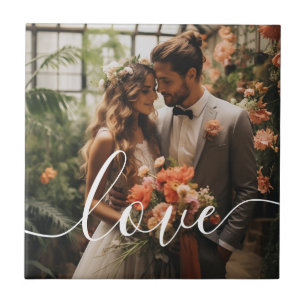 'Love' Custom couple photo Tile