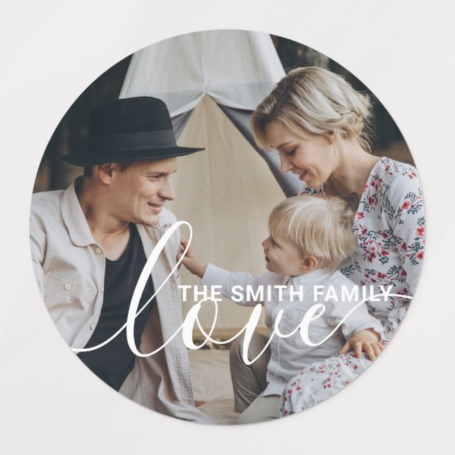 'Love' Custom family photo with custom name (Design 1)