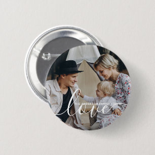 'Love' Custom family photo with custom name 2 Inch Round Button