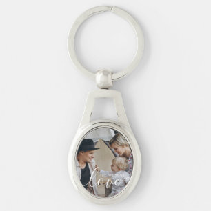 'Love' Custom family photo with custom name Keychain