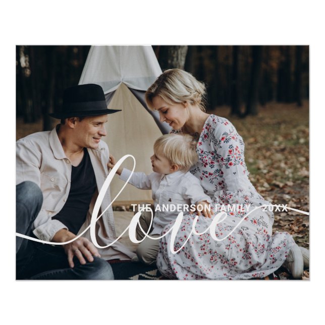 'Love' Custom family photo with custom name Poster (Front)