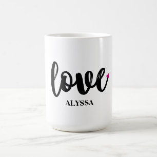 LOVE Custom Name Mug, Valentine's Day Gift,  Coffee Mug
