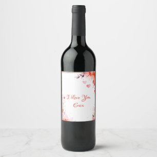 Love   Custom Name  Valentine's Day Wine Label