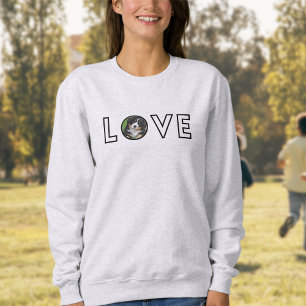 LOVE Custom photo Dog Mom  Sweatshirt