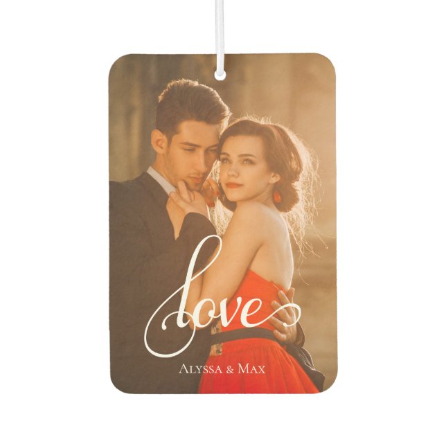 LOVE Custom Photo Portrait Car Air Freshener (Front)