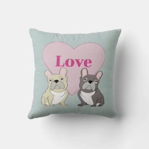 Love - cute dogs throw pillow